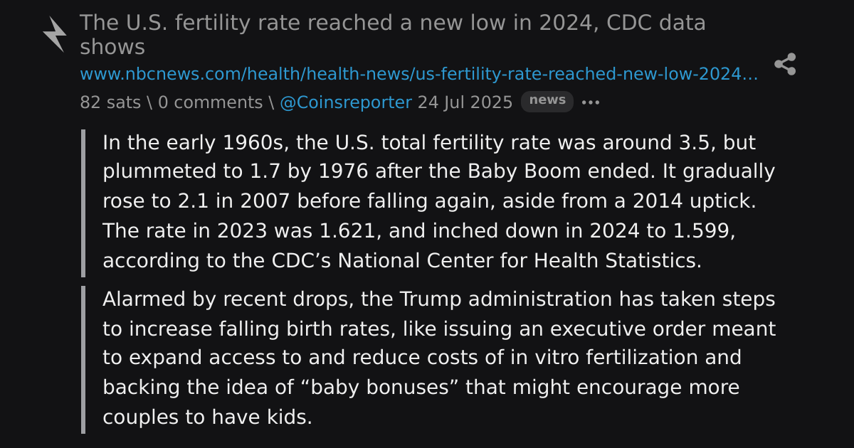 The U.S. fertility rate reached a new low in 2024, CDC data shows ...