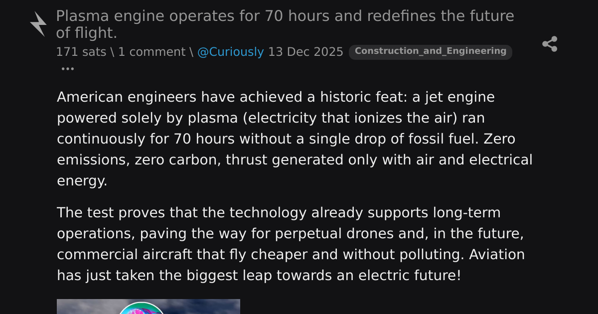 Plasma engine operates for 70 hours and redefines the future of flight ...