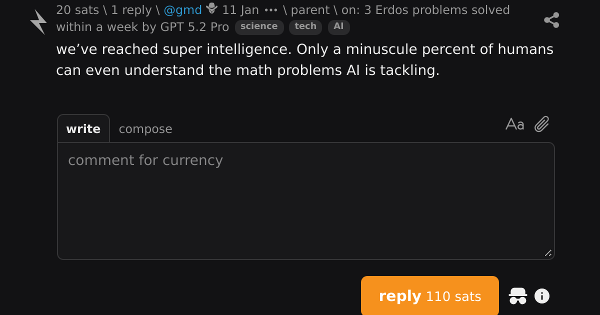 reply on: 3 Erdos problems solved within a week by GPT 5.2 Pro ...