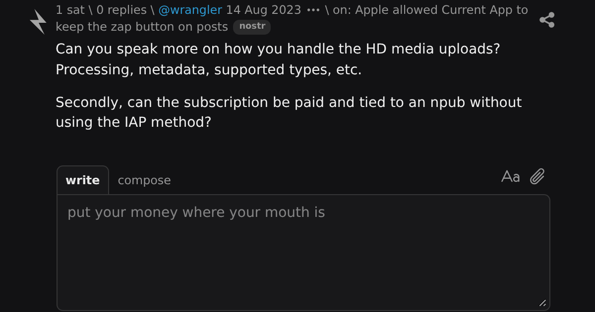 reply on: Apple allowed Current App to keep the zap button on posts ...