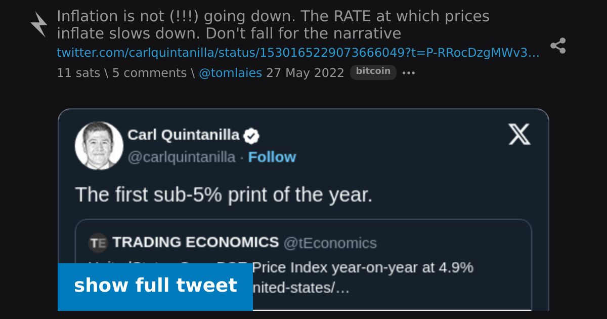 Inflation is not (!!!) going down. The RATE at which prices inflate ...