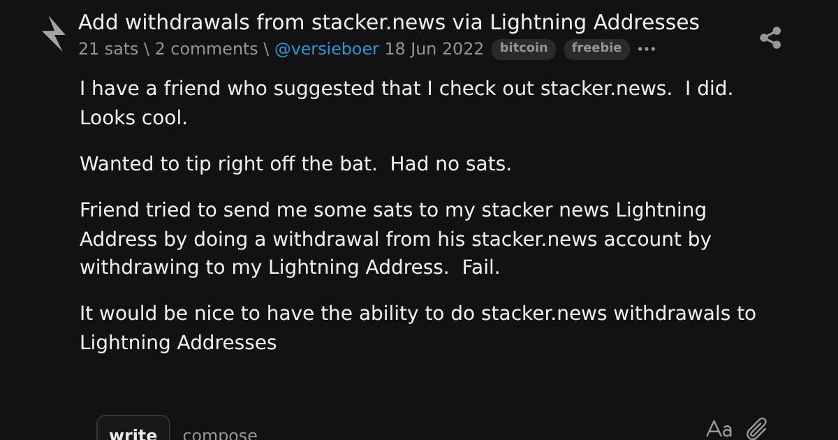 Add withdrawals from stacker.news via Lightning Addresses \ stacker ...