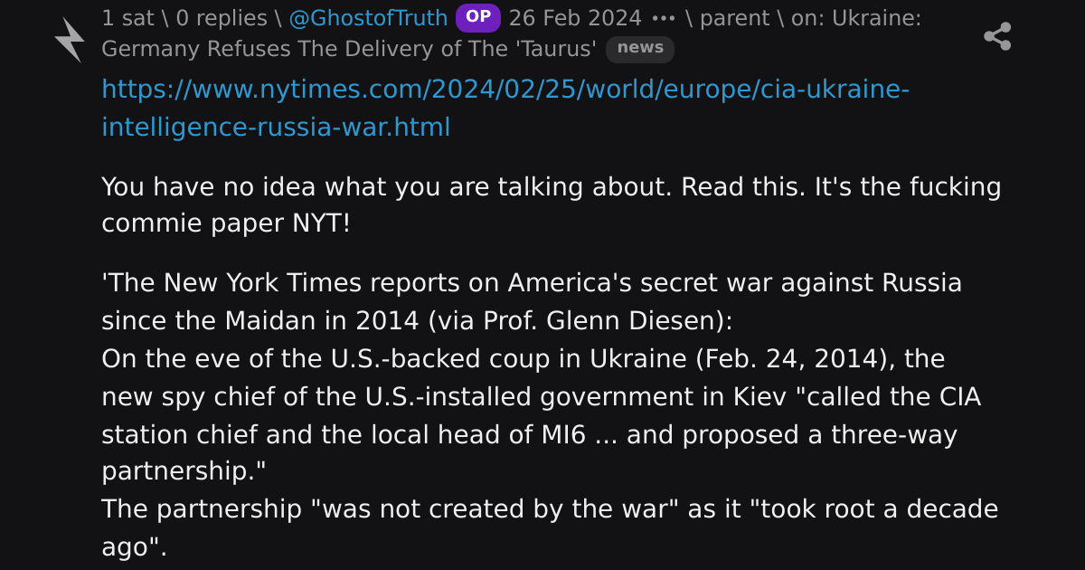 Reply on ukraine germany refuses the delivery of the taurus