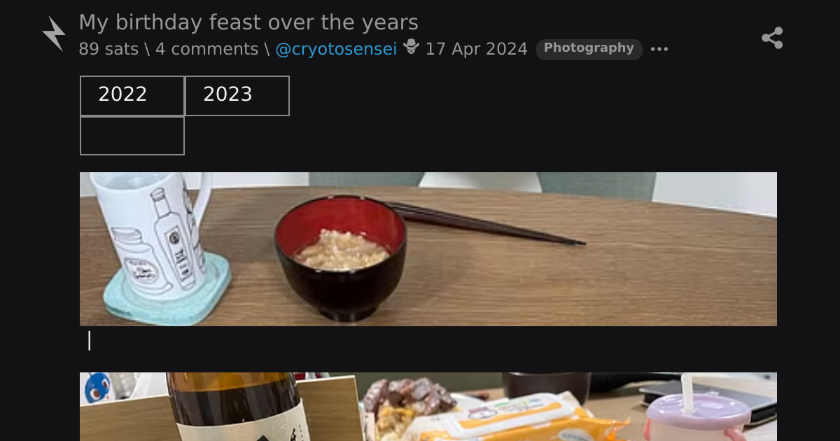 My birthday feast over the years \ stacker news ~Photography