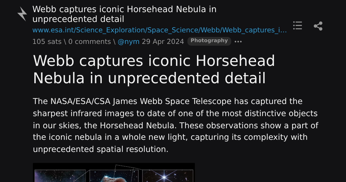 Webb captures iconic Horsehead Nebula in unprecedented detail \ stacker ...