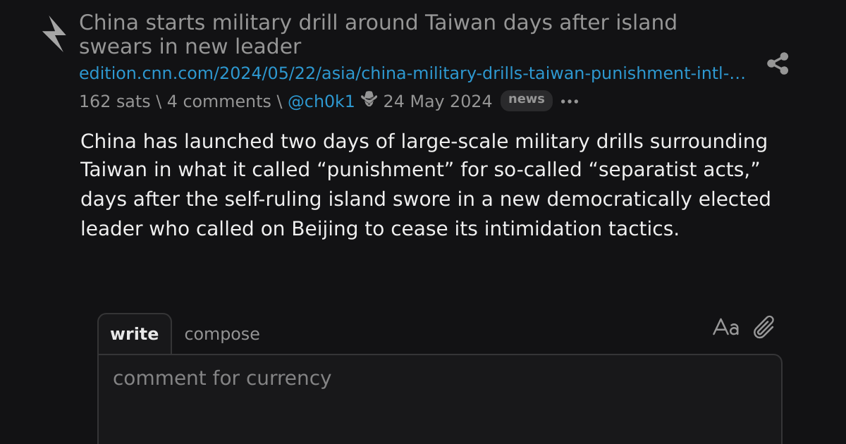 China starts military drill around Taiwan days after island swears in ...
