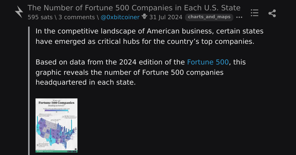 The Number of Fortune 500 Companies in Each U.S. State \ stacker news