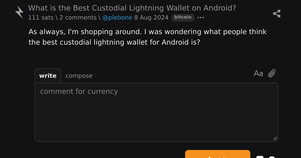 What is the Best Custodial Lightning Wallet on Android? \ stacker news ...