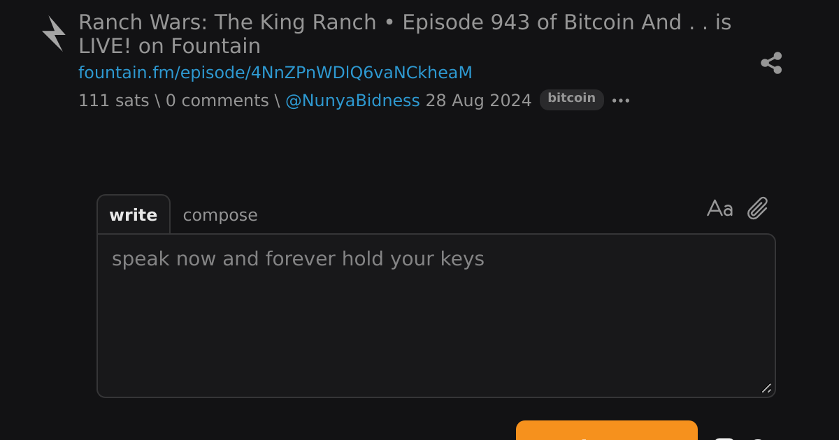 Ranch wars the king ranch episode 943 of bitcoin and is live on