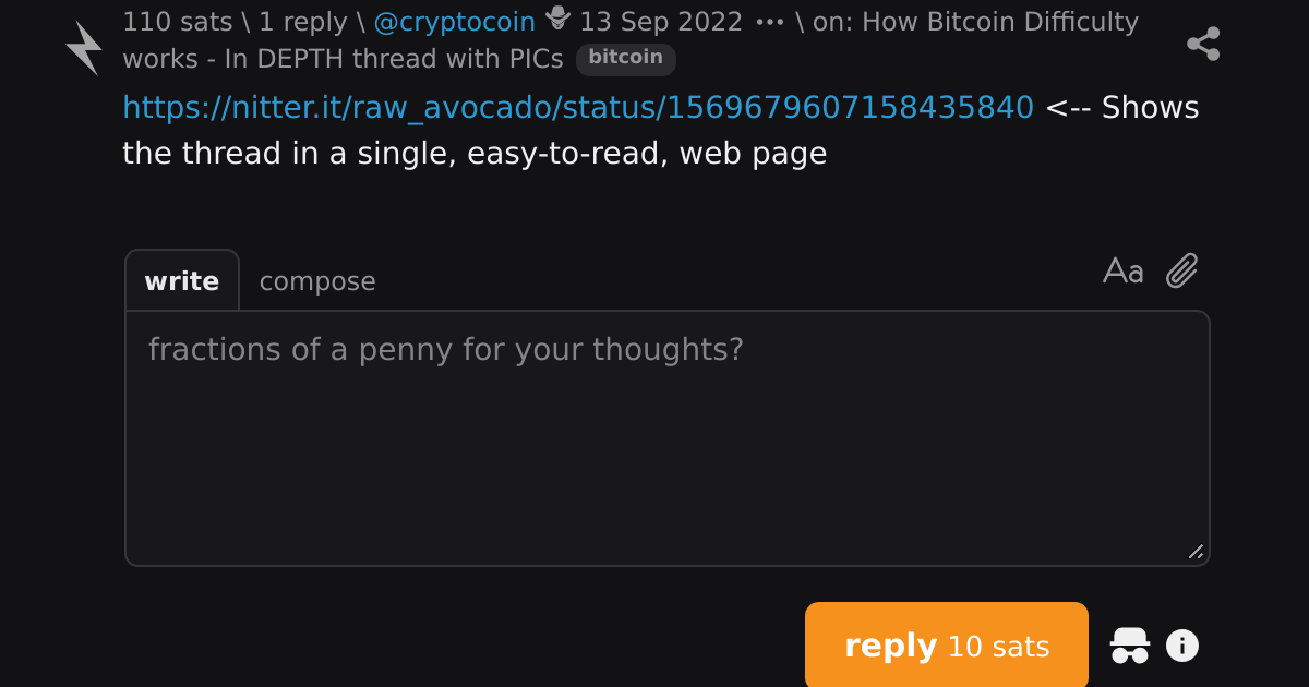Reply on how bitcoin difficulty works in depth thread with pics