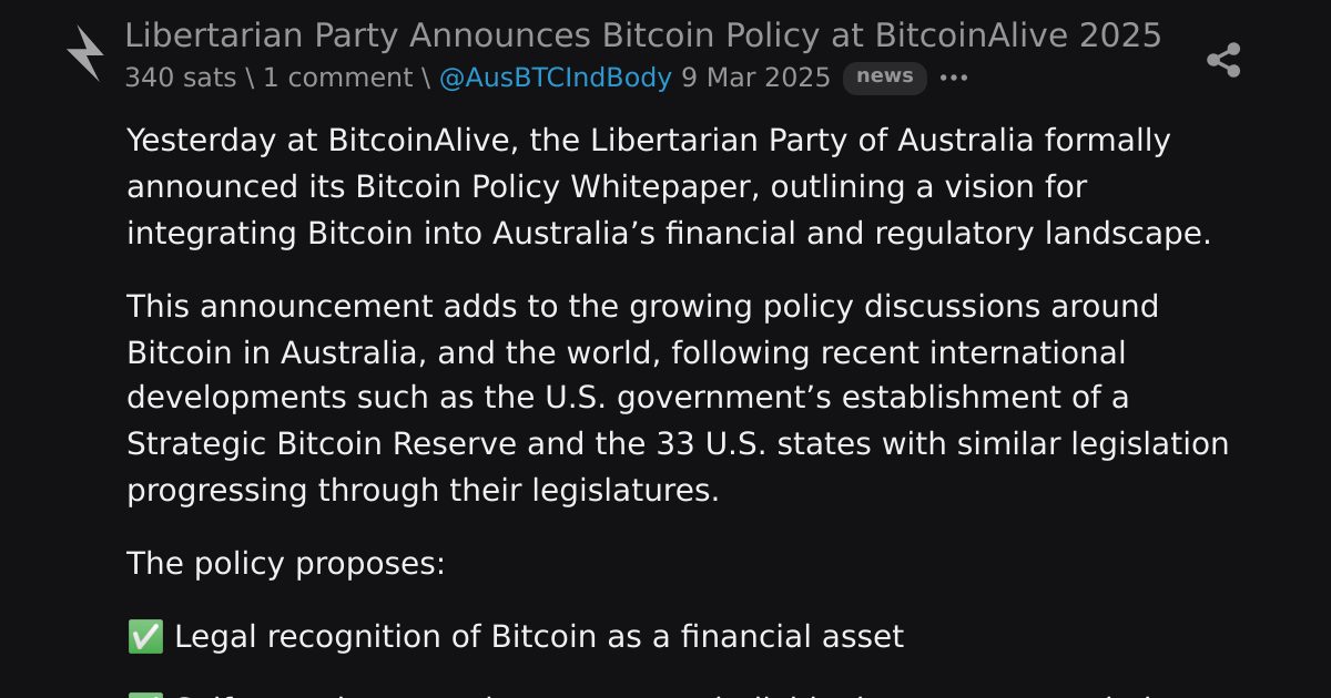 Libertarian Party Announces Bitcoin Policy at BitcoinAlive 2025 ...